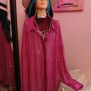 SHEIN Pink Sequin Top